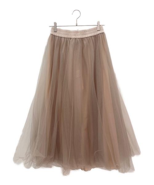 Fabiana Filippi（ファビアナフィリッピ）Fabiana Filippi (ファビアナフィリッピ) チュールロングスカート ベージュ サイズ:40の古着・服飾アイテム