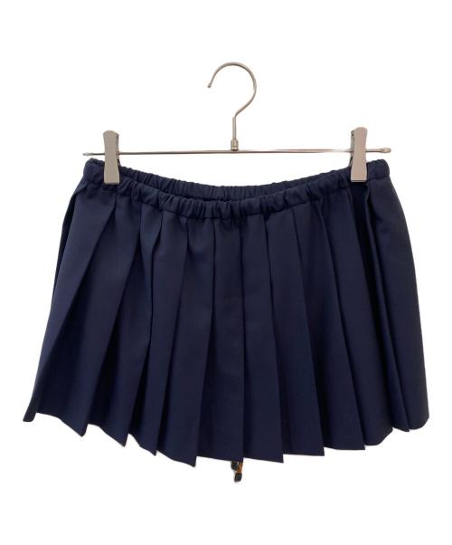 MIU MIU（ミュウミュウ）MIU MIU (ミュウミュウ) プリーツ バタヴィア スカート ネイビー サイズ:36の古着・服飾アイテム
