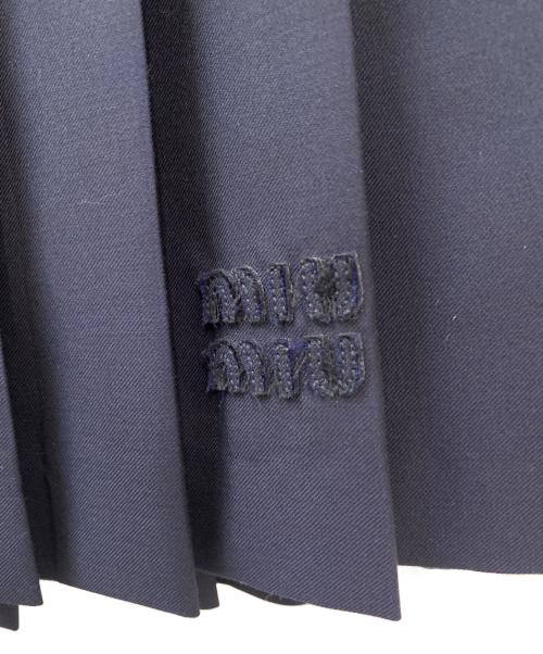 MIU MIU（ミュウミュウ）MIU MIU (ミュウミュウ) プリーツ バタヴィア スカート ネイビー サイズ:36の古着・服飾アイテム