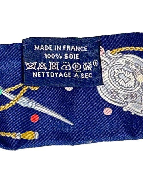 HERMES（エルメス）HERMES (エルメス) ツィリー Les Cles a Pois Marine レ・クレ・ア・ポア ネイビーの古着・服飾アイテム