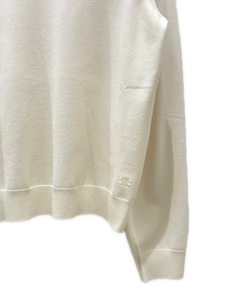 CELINE（セリーヌ）CELINE (セリーヌ) トリオンフハイネックセーター ホワイト サイズ:Lの古着・服飾アイテム