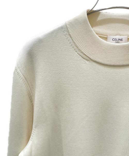 CELINE（セリーヌ）CELINE (セリーヌ) トリオンフハイネックセーター ホワイト サイズ:Lの古着・服飾アイテム