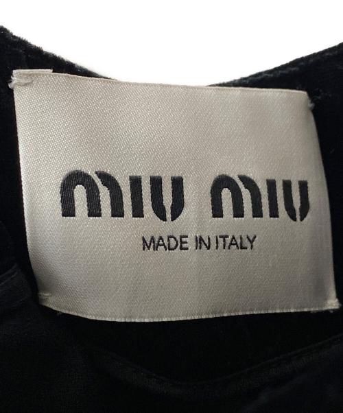 MIU MIU（ミュウミュウ）MIU MIU (ミュウミュウ) グレイン ド プードル ミニドレス ブラック サイズ:40の古着・服飾アイテム