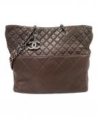 CHANELシャネル）の古着「マトラッセ チェーントートバッグ」｜ブラウン×シルバー金具