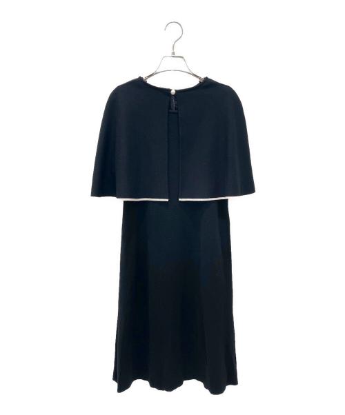 FOXEY（フォクシー）FOXEY (フォクシー) ケープ付ニットワンピース ブラック サイズ:40の古着・服飾アイテム