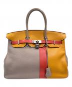 HERMESエルメス）の古着「バーキン35 カザック」｜トゥルティエールグレー×ムタード×サンギ