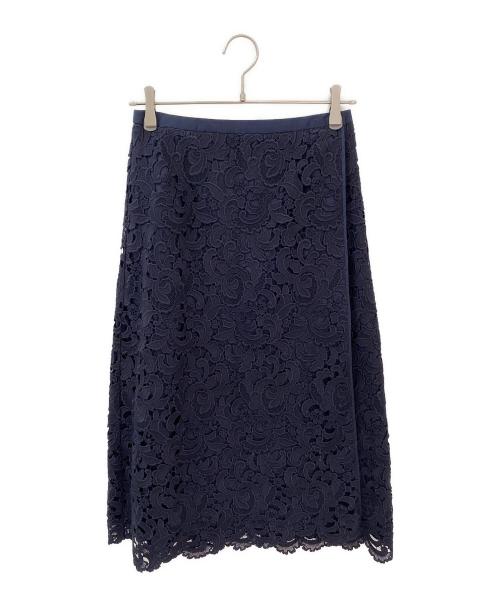 DRAWER（ドゥロワー）DRAWER (ドゥロワー) レースラップスカート ネイビー サイズ:36の古着・服飾アイテム
