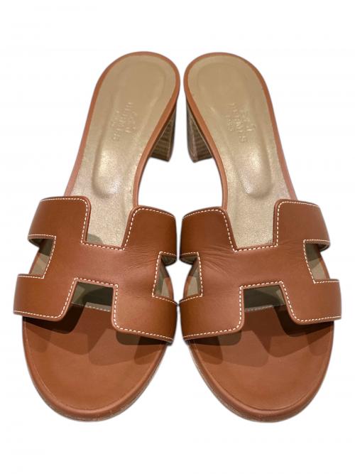 HERMES（エルメス）HERMES (エルメス) オアジスサンダル ブラウン サイズ:38の古着・服飾アイテム