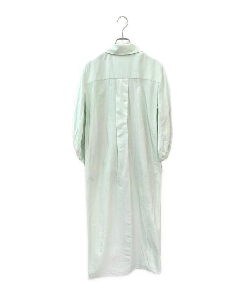 Mame Kurogouchi（マメクロゴウチ）Mame Kurogouchi (マメクロゴウチ) CottonSilk Broad Basket Motif Shirt Dress ミントグリーン サイズ:1の古着・服飾アイテム