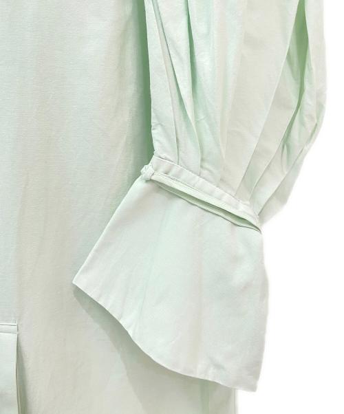 Mame Kurogouchi（マメクロゴウチ）Mame Kurogouchi (マメクロゴウチ) CottonSilk Broad Basket Motif Shirt Dress ミントグリーン サイズ:1の古着・服飾アイテム