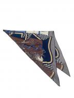 HERMESエルメス）の古着「トライアングルジェアン 鞍職人の花束」｜ブルー×ブラウン