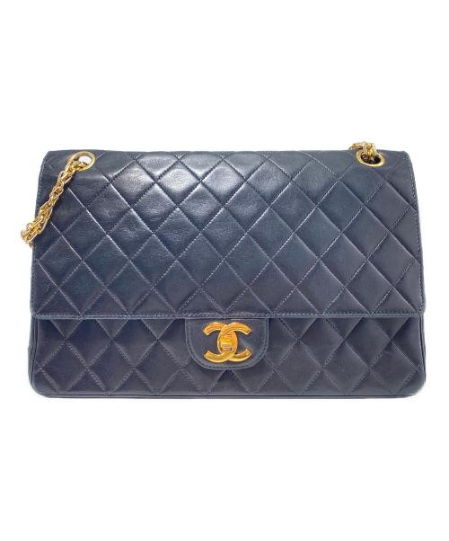 CHANEL（シャネル）CHANEL (シャネル) マトラッセ フラップショルダーバッグ ブラック×ゴールド金具の古着・服飾アイテム