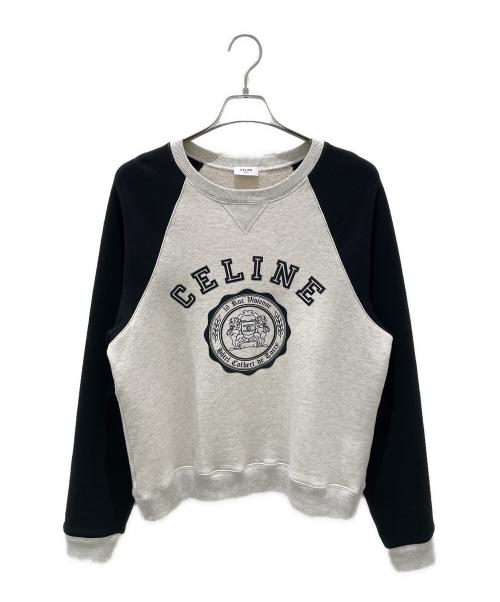CELINE（セリーヌ）CELINE (セリーヌ) 25SSBLASON ルーズ スウェットシャツ/ブラゾンルーズスウェットシャツ ブラック×ベージュ サイズ:Mの古着・服飾アイテム