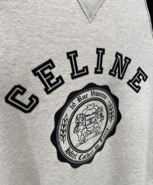 CELINE（セリーヌ）CELINE (セリーヌ) ブラゾンルーズスウェットシャツ ブラック×ベージュ サイズ:Mの古着・服飾アイテム