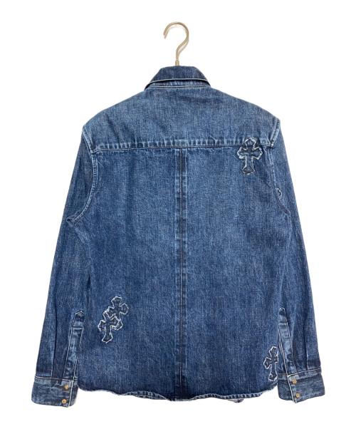 CHROME HEARTS（クロムハーツ）CHROME HEARTS (クロムハーツ) クロスパッチデニムシャツ インディゴ サイズ:Mの古着・服飾アイテム