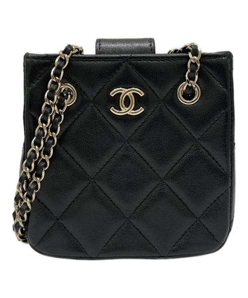 CHANEL（シャネル）CHANEL (シャネル) ショルダーバッグ ブラック×ゴールド金具の古着・服飾アイテム