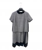 WEEKEND Max Maraウィークエンド マックスマーラ）の古着「プリーツ切替ワンピース」｜グレー×ブラック