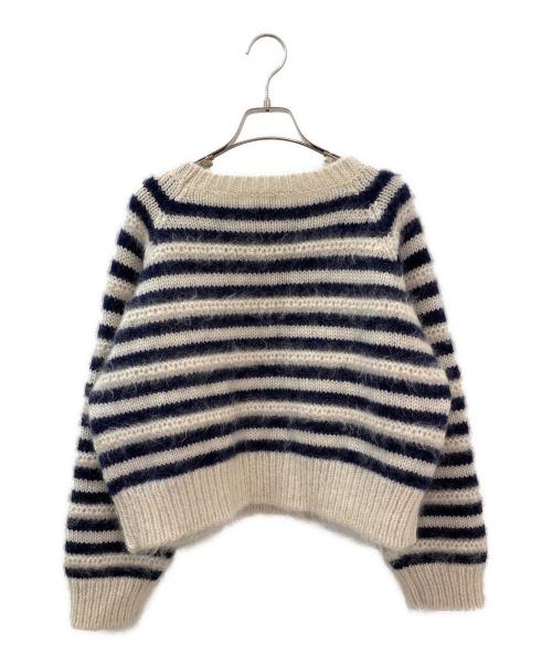 CELINE（セリーヌ）CELINE (セリーヌ) クルーネック マリニエール セーター ホワイト サイズ:Sの古着・服飾アイテム