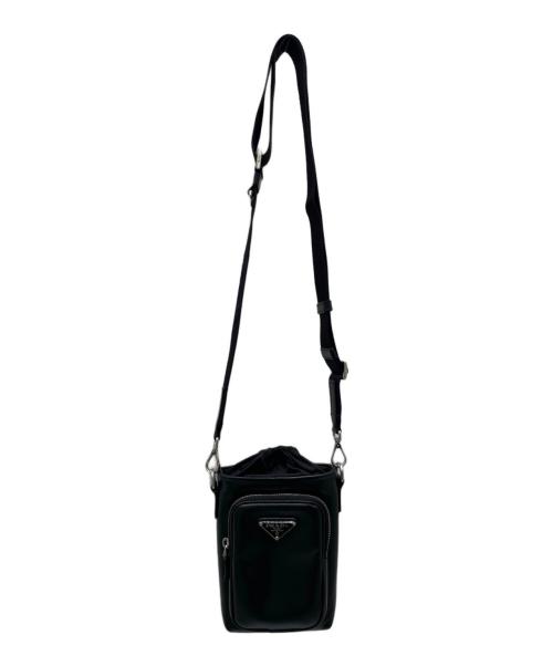 PRADA（プラダ）PRADA (プラダ) スマートフォンケース ショルダーバッグ ブラックの古着・服飾アイテム
