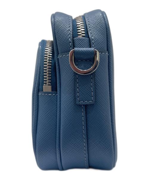 PRADA（プラダ）PRADA (プラダ) サフィアーノレザーショルダーバッグ スカイブルーの古着・服飾アイテム