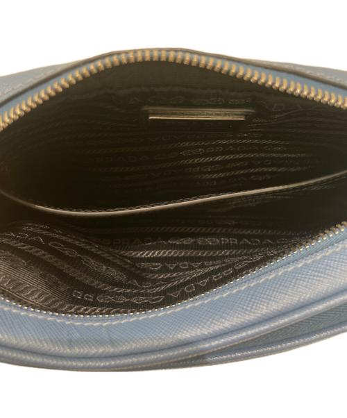 PRADA（プラダ）PRADA (プラダ) サフィアーノレザーショルダーバッグ スカイブルーの古着・服飾アイテム