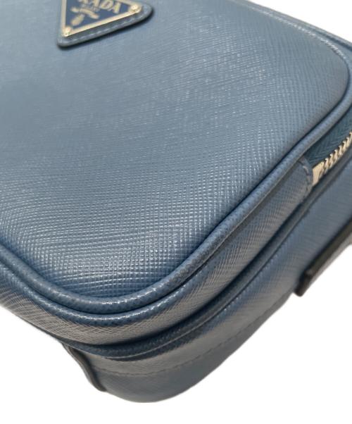 PRADA（プラダ）PRADA (プラダ) サフィアーノレザーショルダーバッグ スカイブルーの古着・服飾アイテム