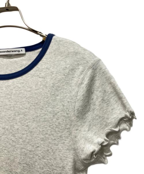 ALEXANDER WANG（アレキサンダー・ワン）ALEXANDER WANG (アレキサンダーワン) LETTUCE HEM CREW NECK BABY TEE グレー サイズ:Ｓの古着・服飾アイテム
