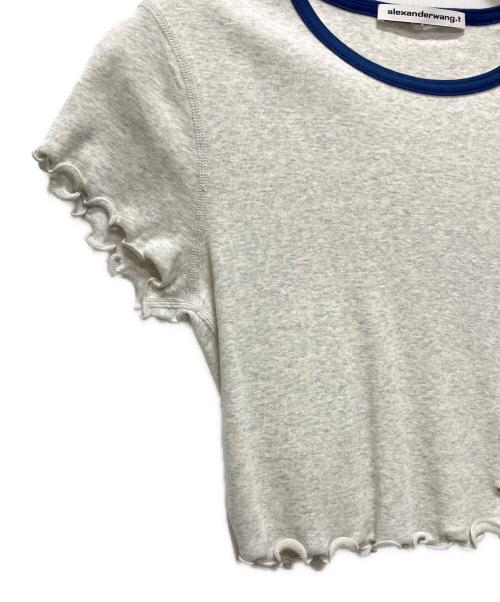 ALEXANDER WANG（アレキサンダー・ワン）ALEXANDER WANG (アレキサンダーワン) LETTUCE HEM CREW NECK BABY TEE グレー サイズ:Ｓの古着・服飾アイテム