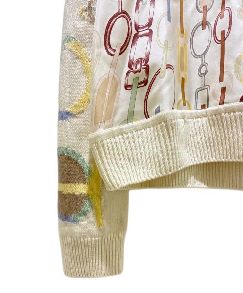 HERMES（エルメス）HERMES (エルメス) カシミヤ ツイルレーヌ ニット ホワイト サイズ:42の古着・服飾アイテム