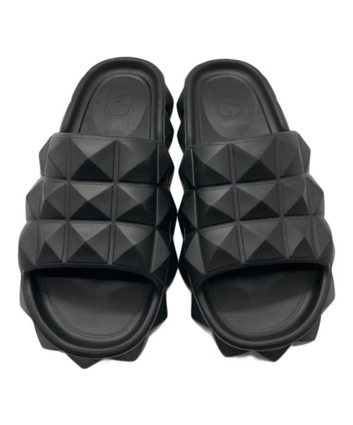 VALENTINO（ヴァレンティノ）VALENTINO (ヴァレンティノ) ラバースタッズサンダル ブラック サイズ:38の古着・服飾アイテム