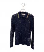 VALENTINOヴァレンティノ）の古着「レースデザインポロシャツ」｜ネイビー