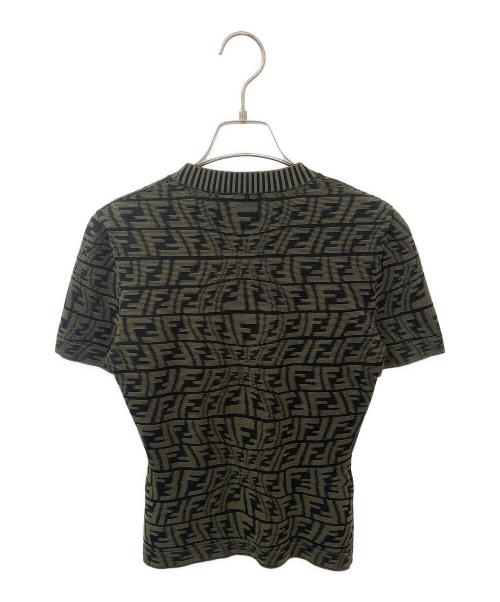 FENDI（フェンディ）FENDI (フェンディ) ズッカ総柄半袖ニット カーキ サイズ:36の古着・服飾アイテム