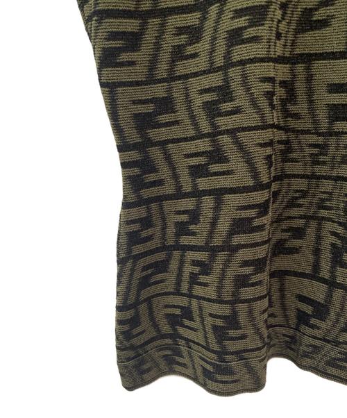 FENDI（フェンディ）FENDI (フェンディ) ズッカ総柄半袖ニット カーキ サイズ:36の古着・服飾アイテム