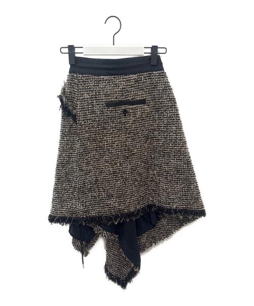 sacai（サカイ）sacai (サカイ) Tweed Skirt ブラック サイズ:０の古着・服飾アイテム