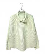 HOMME PLISSE ISSEY MIYAKEオム プリッセ イッセイ ミヤケ）の古着「プリーツプルオーバーシャツ」｜ライトグリーン