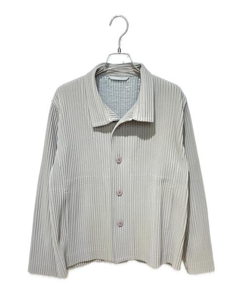 HOMME PLISSE ISSEY MIYAKE（オム プリッセ イッセイ ミヤケ）HOMME PLISSE ISSEY MIYAKE (オムプリッセ イッセイ ミヤケ) プリーツジャケット グレー サイズ:2の古着・服飾アイテム