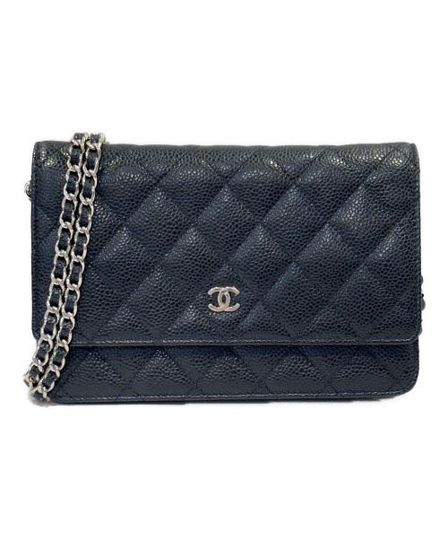 CHANEL（シャネル）CHANEL (シャネル) マトラッセショルダーチェーンウォレット ブラックの古着・服飾アイテム