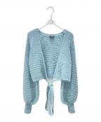 CHANELシャネル）の古着「アルパカ混ラップカーディガン」｜スカイブルー