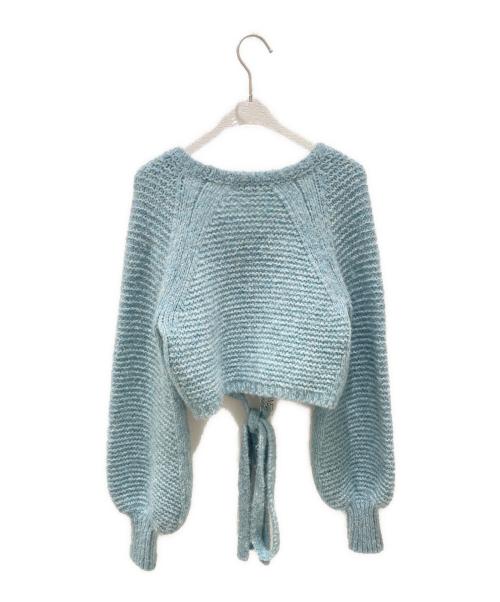 CHANEL（シャネル）CHANEL (シャネル) アルパカ混ラップカーディガン スカイブルー サイズ:36の古着・服飾アイテム