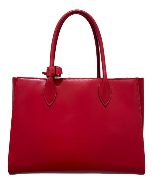 PRADA（プラダ）PRADA (プラダ) ビブリオテーク 2WAY ショルダ―バッグ レッド×ブラックの古着・服飾アイテム