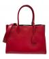 PRADA（プラダ）の古着「ビブリオテーク 2WAY ショルダ―バッグ」｜レッド×ブラック