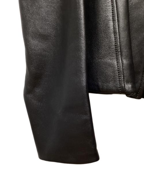 LOUIS VUITTON（ルイ ヴィトン）LOUIS VUITTON (ルイ ヴィトン) ノーカラーレザージャケット ブラック サイズ:34の古着・服飾アイテム