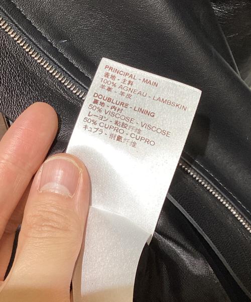 LOUIS VUITTON（ルイ ヴィトン）LOUIS VUITTON (ルイ ヴィトン) ノーカラーレザージャケット ブラック サイズ:34の古着・服飾アイテム