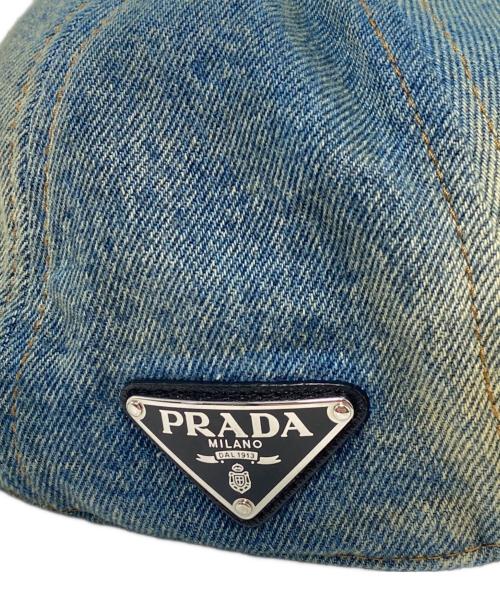 PRADA（プラダ）PRADA (プラダ) デニムベースボールキャップ ブラック サイズ:XLの古着・服飾アイテム