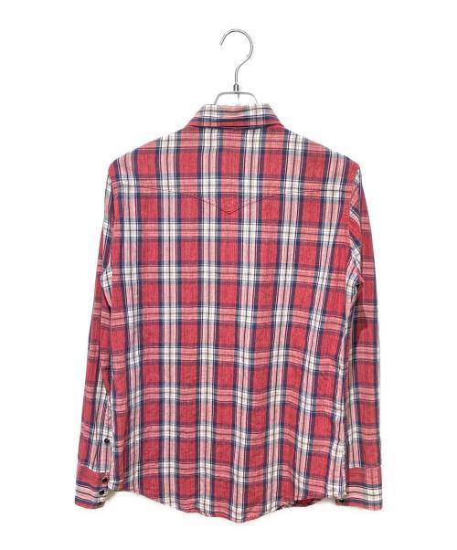 Saint Laurent Paris（サンローランパリ）Saint Laurent Paris (サンローランパリ) チェックウエスタンシャツ レッド×ネイビー サイズ:XSの古着・服飾アイテム