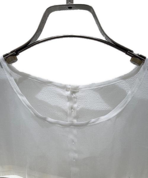 MaxMara（マックスマーラ）MaxMara (マックスマーラ) シアー切替ノースリーブブラウス アイボリー サイズ:L 未使用品の古着・服飾アイテム