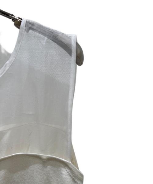 MaxMara（マックスマーラ）MaxMara (マックスマーラ) シアー切替ノースリーブブラウス アイボリー サイズ:L 未使用品の古着・服飾アイテム