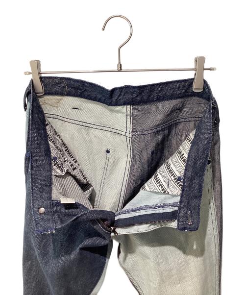 NUMBER (N)INE（ナンバーナイン）NUMBER (N)INE (ナンバーナイン) 切替デニムパンツ インディゴ サイズ:4の古着・服飾アイテム
