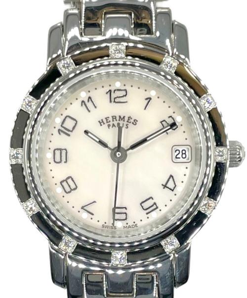 HERMES（エルメス）HERMES (エルメス) クリッパー ナクレ  シェル文字盤 サイズ:23ｍｍの古着・服飾アイテム