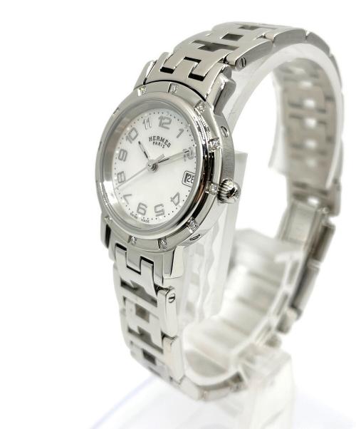 HERMES（エルメス）HERMES (エルメス) クリッパー ナクレ  シェル文字盤 サイズ:23ｍｍの古着・服飾アイテム